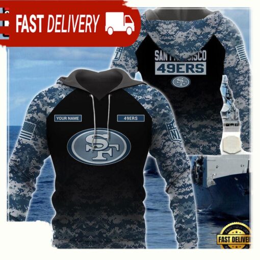 NFL San Francisco ers U.S. Navy NWU Camouflage Cutsom Name Hoodie - available at - sportfansshop.com