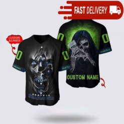 NFL Seattle Seahawks Baseball Jersey Alchemy Grim Reaper Design Your Own Shirt - available at - sportfansshop.com