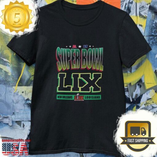 NFL Super Bowl LIX New Orleans Louisiana Unisex T Shirt Black Color - available at - sportfansshop.com