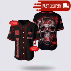 NFL Tampa Bay Buccaneers Baseball Jersey 3D Personalized Skull Shirt for Your Football Team - available at - sportfansshop.com