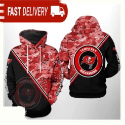 NFL Tampa Bay Buccaneers Camo Team All Over Print Unisex Hoodie - available at - sportfansshop.com