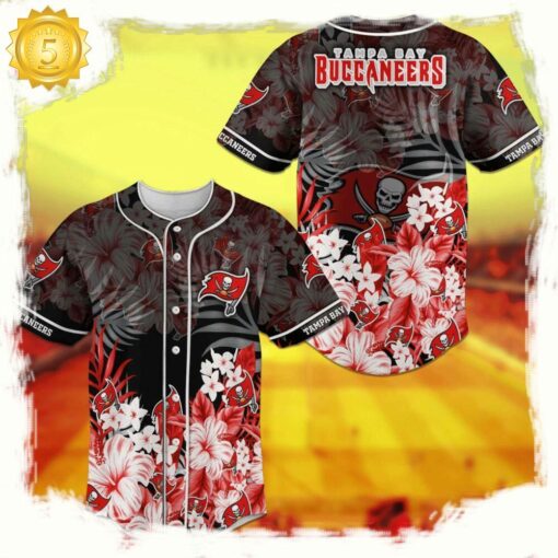 NFL Tampa Bay Buccaneers Flower Design New Design Baseball Jersey Shirt - available at - sportfansshop.com