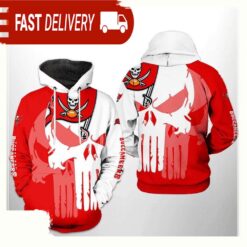 NFL Tampa Bay Buccaneers Team Skull All Over Print Unisex Hoodie - available at - sportfansshop.com