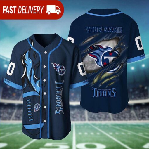 NFL Tennessee Titans Scratch Custom Name Old Navy Baseball Jersey - available at - sportfansshop.com