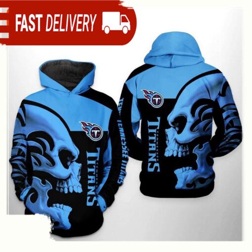 NFL Tennessee Titans Skull All Over Print Unisex Hoodie - available at - sportfansshop.com