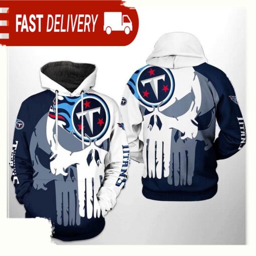 NFL Tennessee Titans Team Skull All Over Print Unisex Hoodie - available at - sportfansshop.com