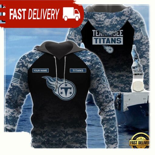 NFL Tennessee Titans U.S. Navy NWU Camouflage Cutsom Name Hoodie - available at - sportfansshop.com