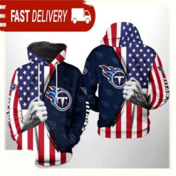 NFL Tennessee Titans US Flag Team All Over Print Unisex Hoodie - available at - sportfansshop.com