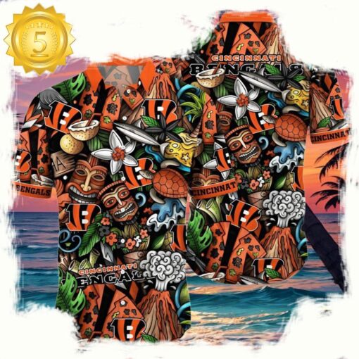 NFL Tiki Cincinnati Bengals Hawaiian Shirt For Men And Women - available at - sportfansshop.com