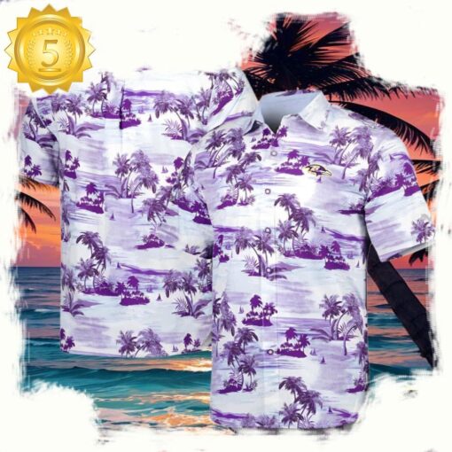 NFL Tommy Bahama Baltimore Ravens Hawaiian Shirt Purple - available at - sportfansshop.com