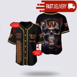 NFL Washington Commanders Baseball Jersey 3D Personalized Skull Shirt for Your Football Team - available at - sportfansshop.com