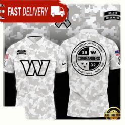 NFL Washington Commanders Camo 2025 Salute to Service Polo Shirt - available at - sportfansshop.com