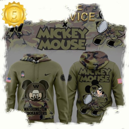 NFL Washington Commanders Mickey Mouse Veteran New Design 3D Hoodie - available at - sportfansshop.com