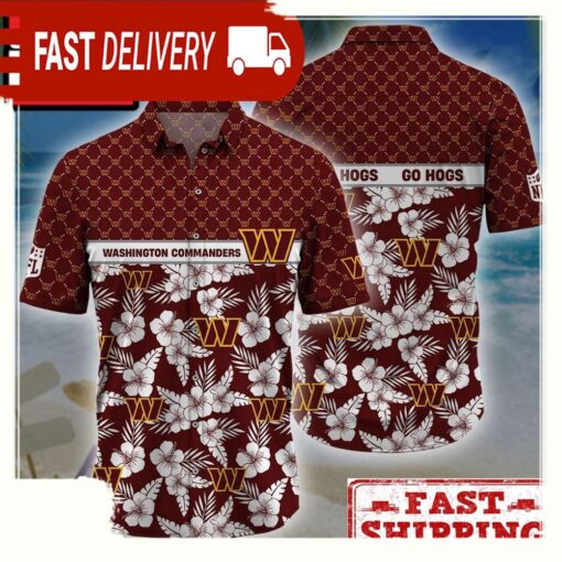 NFL Washington Commanders Palm Leaves New Design Hawaiian Shirt - available at - sportfansshop.com