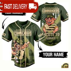 NFL Washington Commanders Salute To Service Custom Name Number Baseball Jersey - available at - sportfansshop.com