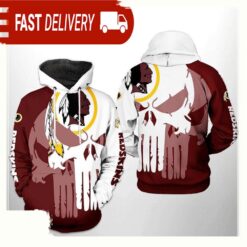 NFL Washington Redskins Team Skull All Over Print Unisex Hoodie - available at - sportfansshop.com