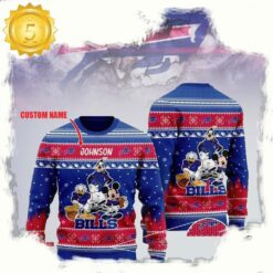 Personalized Buffalo Bills Disney Donald Duck Mickey Mouse Goofy Ugly Christmas Sweater - available at - sportfansshop.com