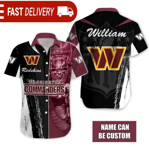 Personalized Washington Commanders Mascot NFL Hawaiian Shirt - available at - sportfansshop.com