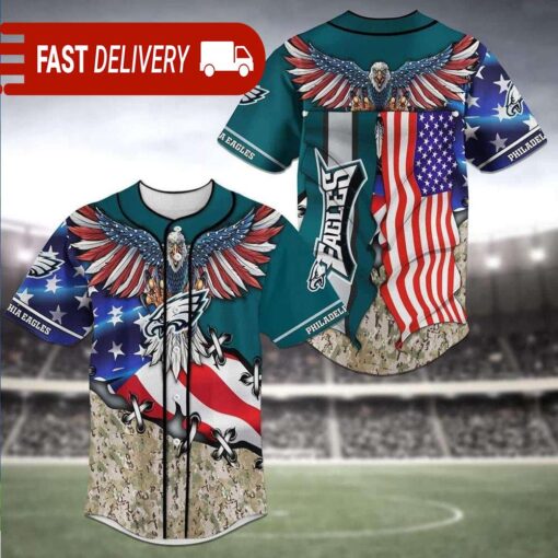 Philadelphia Eagles American Flag Patriotic NFL Jersey Gift For Fans - available at - sportfansshop.com