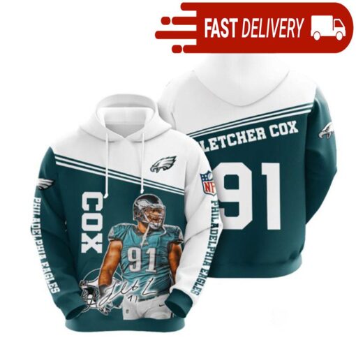 Philadelphia Eagles Fletcher Cox NFL Hoodie Gifts for Fans - available at - sportfansshop.com