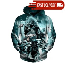 Philadelphia Eagles Grim Reaper NFL Hoodie Gifts for Fans - available at - sportfansshop.com