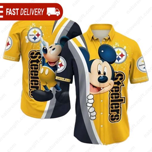 Pittsburgh Steelers Mickey Mouse Disney NFL Hawaiian Shirt - available at - sportfansshop.com