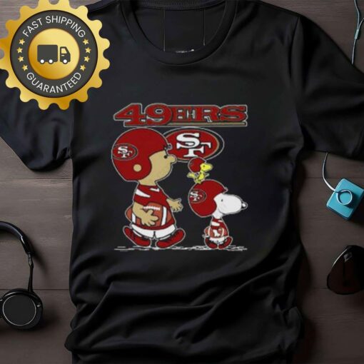 San Francisco 49ers Charlie Brown Snoopy And Woodstock NFL Shirt - available at - sportfansshop.com