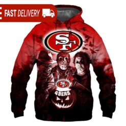 San Francisco 49ers Horror Night Freddy Jason Michael Myers Hoodie Halloween NFL Gifts - available at - sportfansshop.com