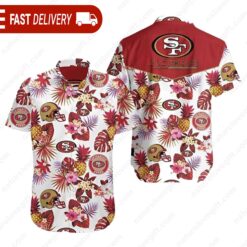 San Francisco 49ers Pineapple Tropical Floral NFL Hawaiian Shirt - available at - sportfansshop.com