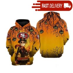 San Francisco 49Ers Skellington Halloween NFL Hoodie Gifts for Fans - available at - sportfansshop.com