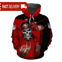 San Francisco 49ers Skull of Death Halloween Hoodie NFL Gifts - available at - sportfansshop.com