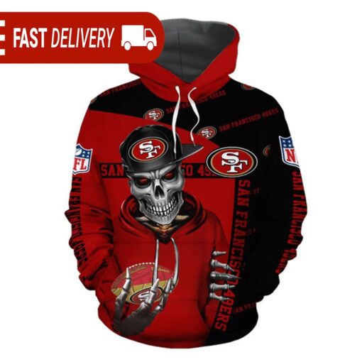 San Francisco 49ers Skull of Death Halloween Hoodie NFL Gifts - available at - sportfansshop.com