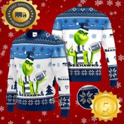 Seattle Seahawks Grinch Ugly Christmas Sweater NFL Gifts - available at - sportfansshop.com