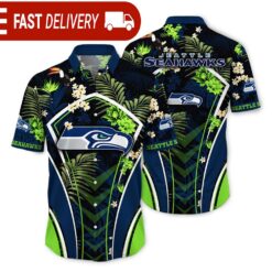 Seattle Seahawks NFL Flower Tropical Hawaiian Shirt - available at - sportfansshop.com