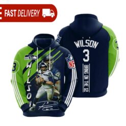 Seattle Seahawks Russell Wilson NFL Hoodie Gifts for Fans - available at - sportfansshop.com