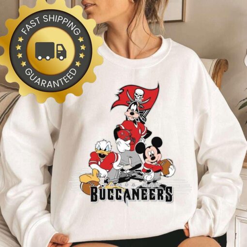 Tampa Bay Buccaneers Mickey Goofy Donald Disney NFL Sweatshirt Gifts for Fans - available at - sportfansshop.com