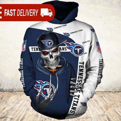 Tennessee Titans Zip Skull of Death Halloween Hoodie NFL Gifts - available at - sportfansshop.com