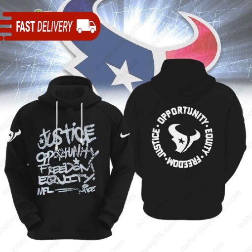 Texans Justice Opportunity Equity Freedom Hoodie NFL Houston Gift - available at - sportfansshop.com