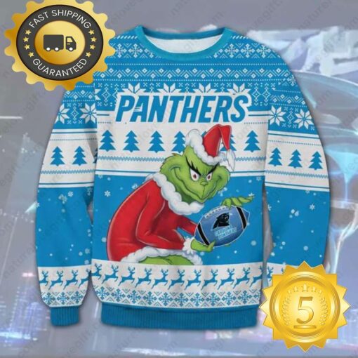 The Grinch Stole Carolina Panthers NFL Ugly Christmas Sweater - available at - sportfansshop.com