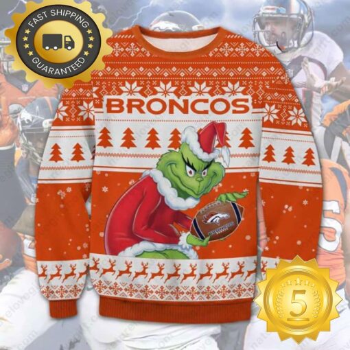 The Grinch Stole Denver Broncos NFL Ugly Christmas Sweater - available at - sportfansshop.com