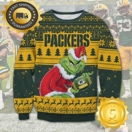 The Grinch Stole Green Bay Packers NFL Ugly Christmas Sweater - available at - sportfansshop.com