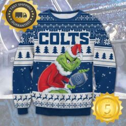 The Grinch Stole Indianapolis Colts NFL Ugly Christmas Sweater - available at - sportfansshop.com