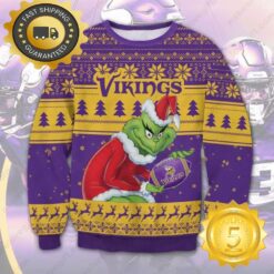 The Grinch Stole Minnesota Vikings NFL Ugly Christmas Sweater - available at - sportfansshop.com