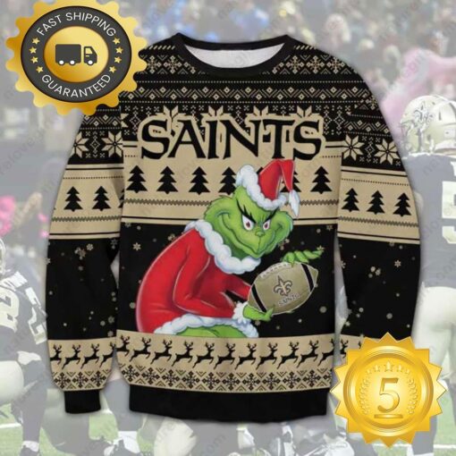 The Grinch Stole New Orleans Saints NFL Ugly Christmas Sweater - available at - sportfansshop.com