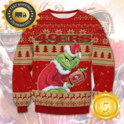 The Grinch Stole San Francisco 49ers NFL Ugly Christmas Sweater - available at - sportfansshop.com