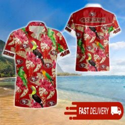 Tropical 49ers Hawaiian Shirt Islands Vibes Aloha NFL Gifts - available at - sportfansshop.com