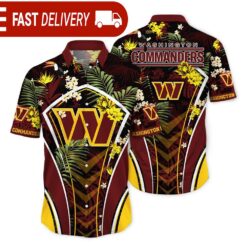 Washington Commanders NFL Flower Tropical Hawaiian Shirt - available at - sportfansshop.com