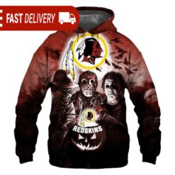 Washington Football Team Horror Night Freddy Jason Michael Myers Hoodie Halloween NFL Gifts - available at - sportfansshop.com