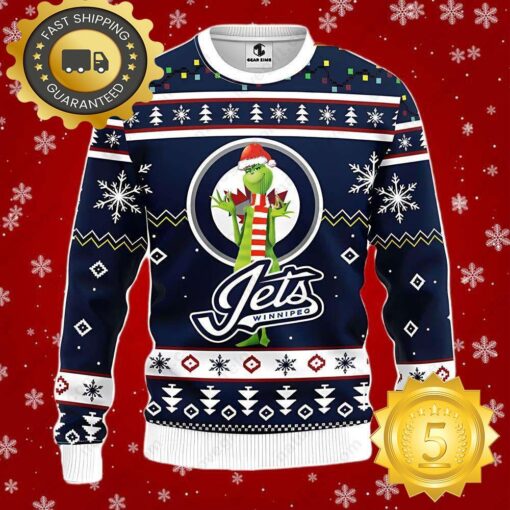 Winnipeg Jets with Funny Grinch NFL Ugly Christmas Sweater - available at - sportfansshop.com