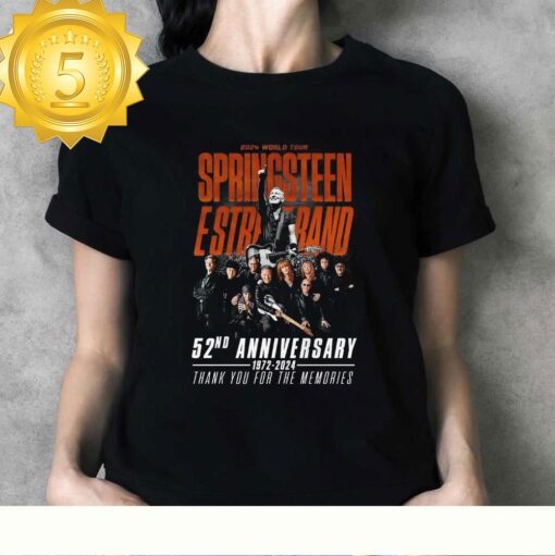 2024 World Tour Bruce Springsteen E Street Band 52nd Anniversary 1972 – 2024 T-shirt - available at - sportfansshop.com